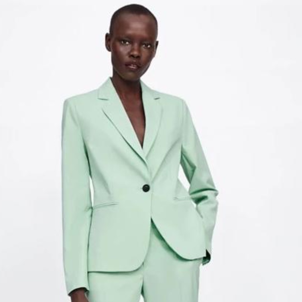NEW ZARA MINT GREEN BLAZER